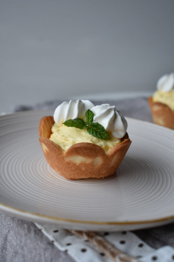 cestini di frolla senza lattosio con crema al limone