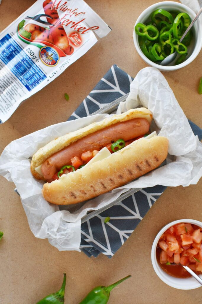 hot dog gourmet pomodori e friggitelli