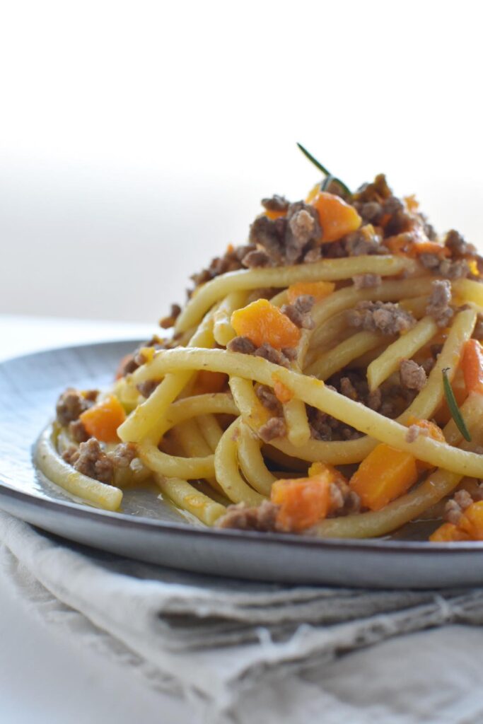 bigoli ragù e zucca