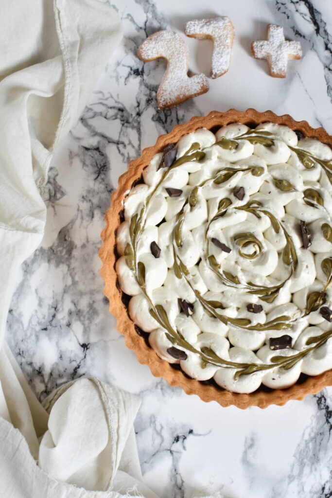 CROSTATA MODERNA PISTACCHIO E CIOCCOLATO